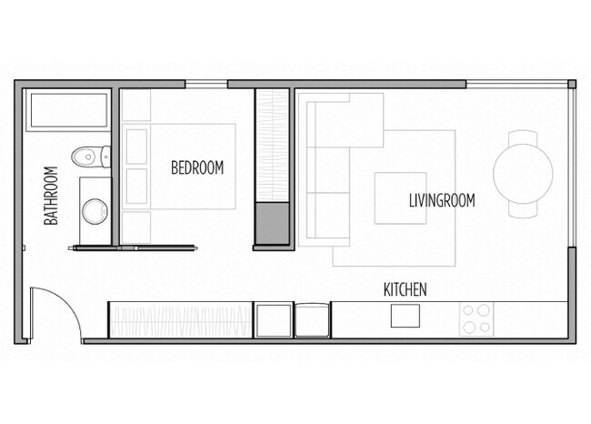 1 bedroom 213 floor plan